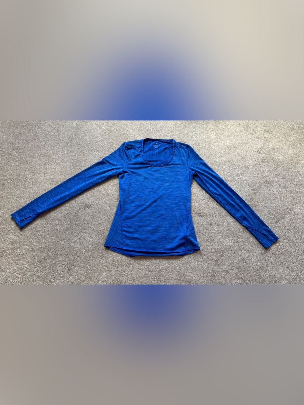 Athleta Royal Blue Long Sleeve Scoop Neck Top